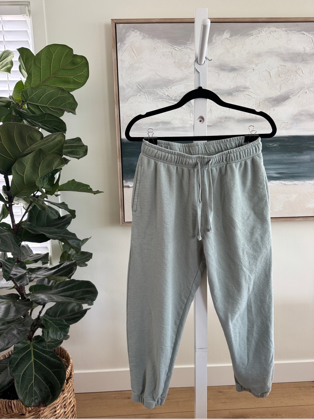 Light sage joggers